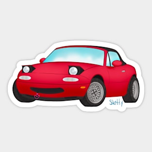 Happy Red Car Sticker